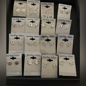 Sterling Silver Women's Earrings Set